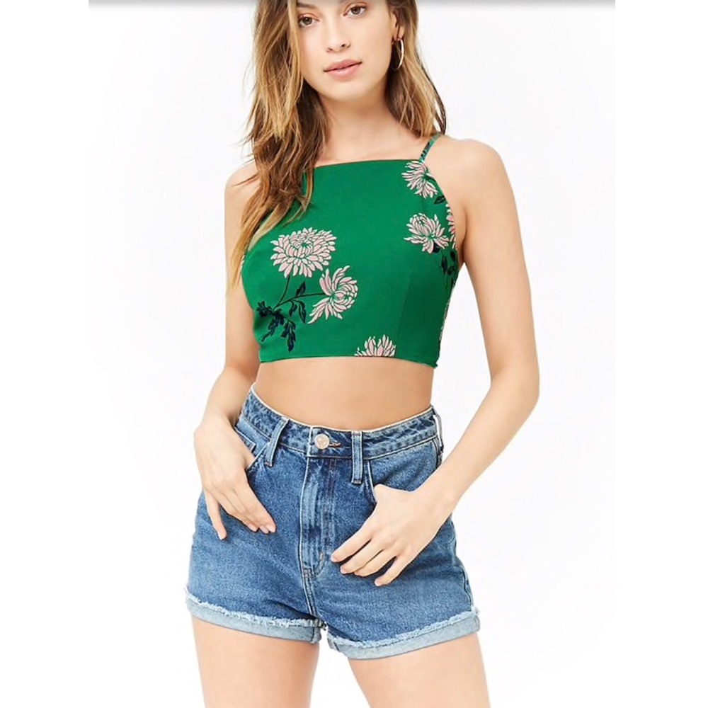 Floral Tie-Back Crop Top (NWOT)
